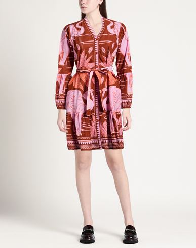 Woman Mini dress Rust Size L Cotton