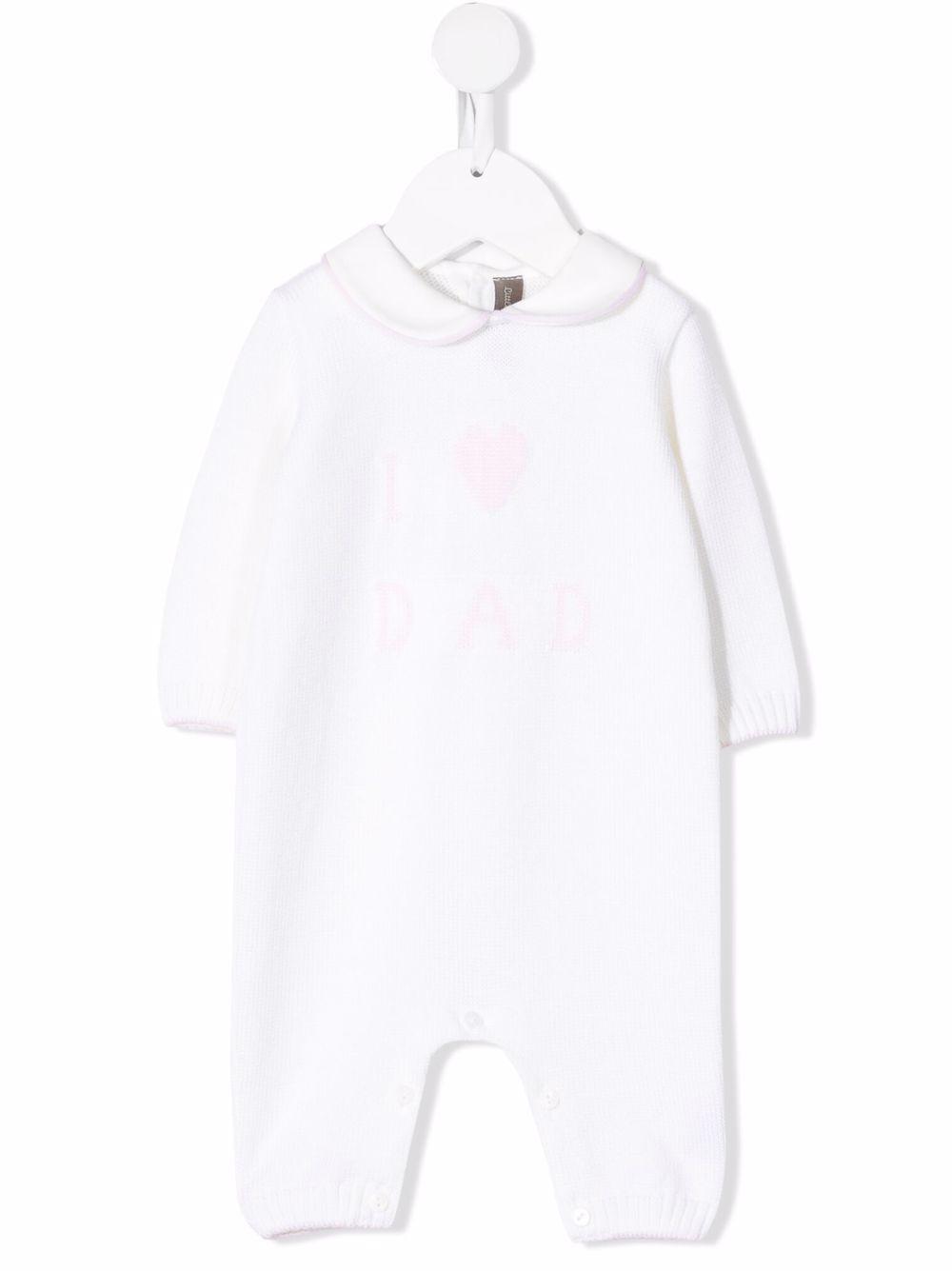 Slogan-print wool romper - White