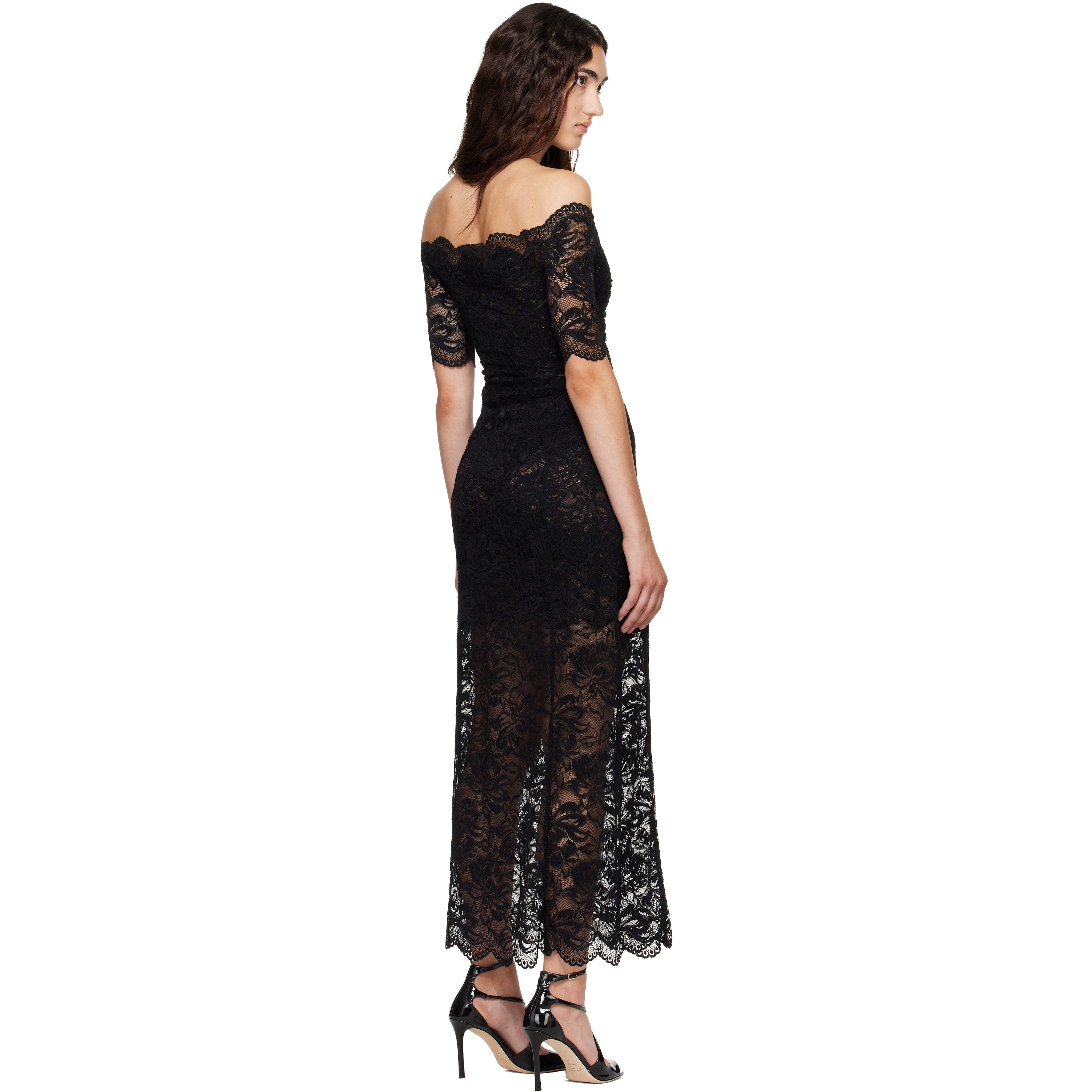 Purple Layered Lace Midi Dress