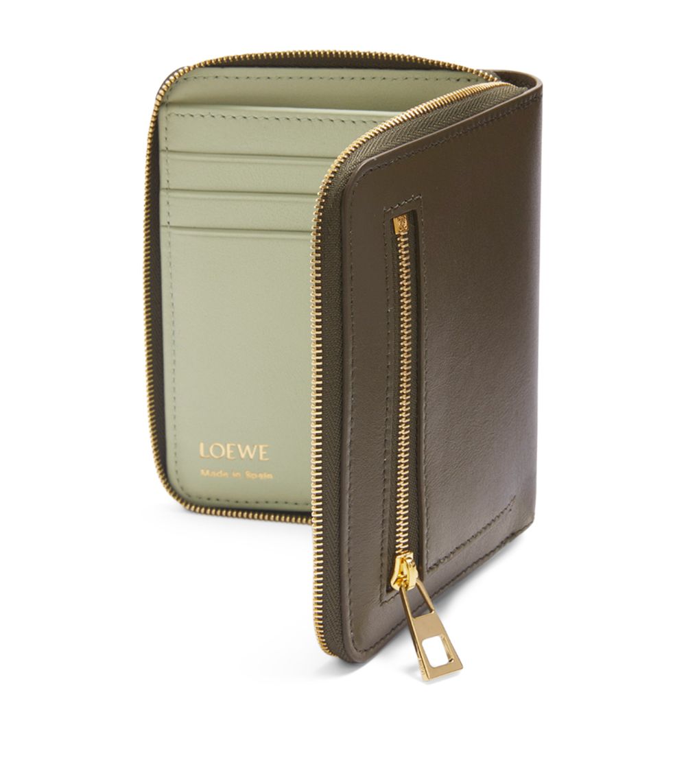 Leather Knot Zip-Around Wallet