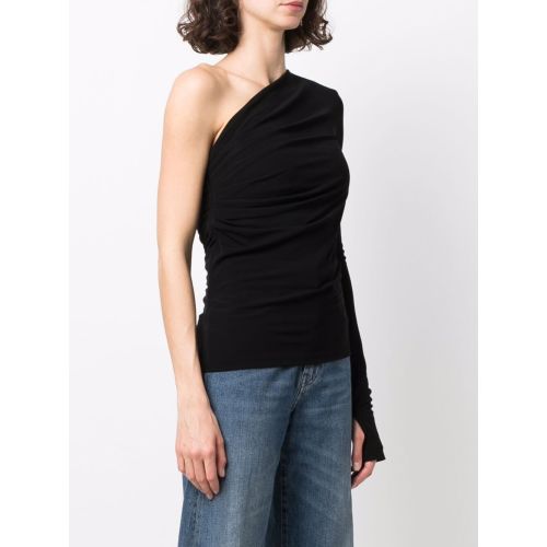 One-shoulder long-sleeve top