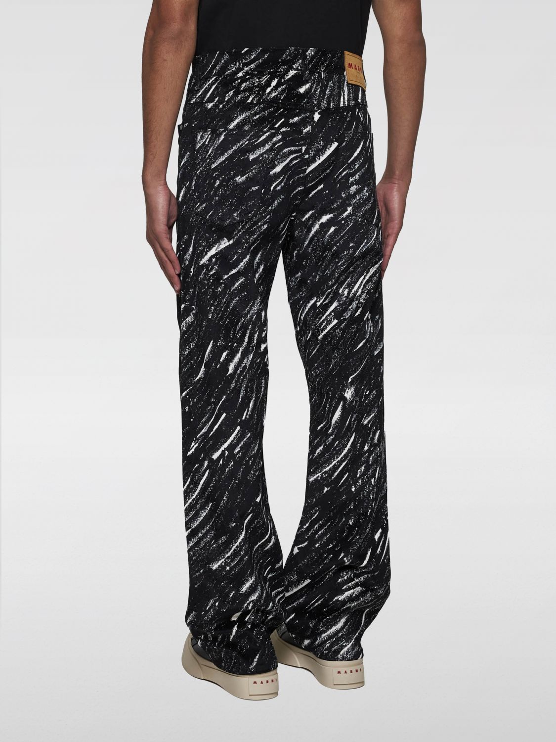 Flocked wide-leg jeans - Black
