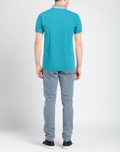 Man Polo shirt Turquoise Size XS Cotton, Elastane