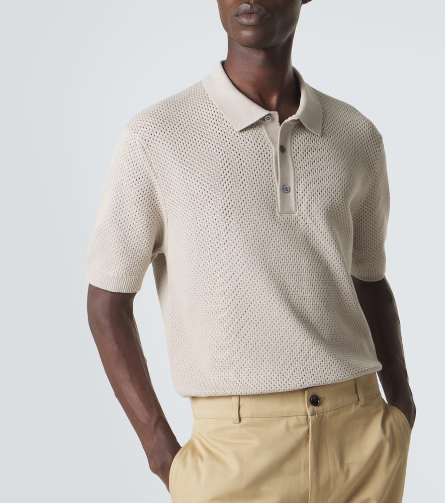 Knitted cotton polo shirt