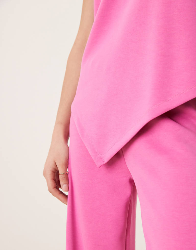 ASOS DESIGN Womens co-ord asymmetric cupro vest in pink - X-Sma