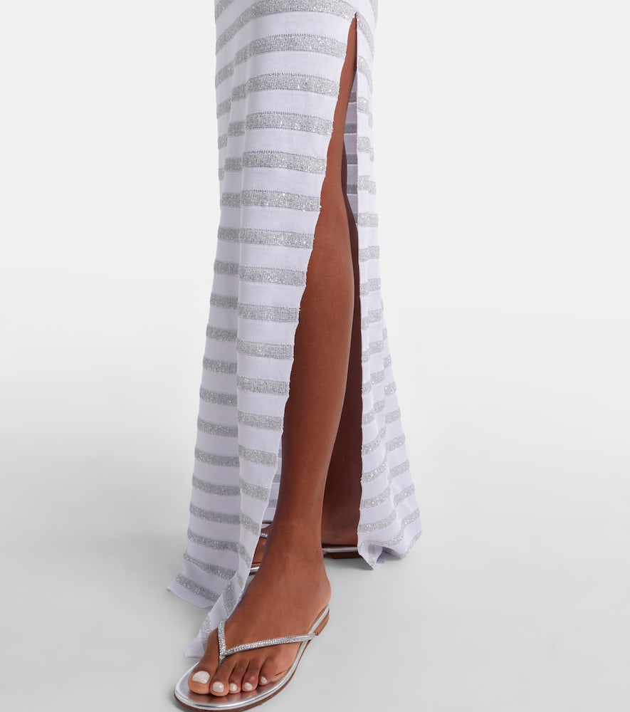 Sequined striped maxi dress