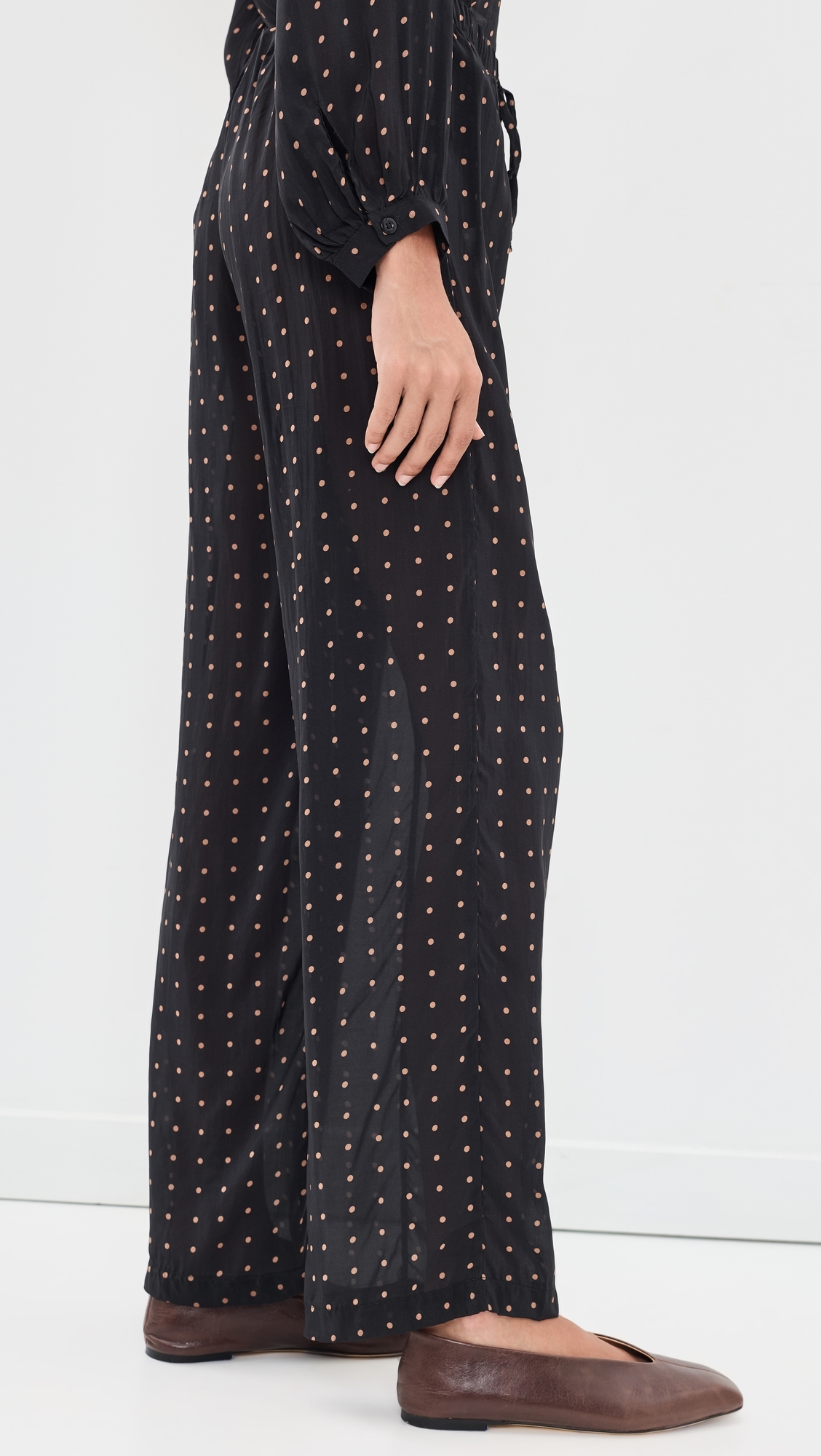 Jamie Pants Petite Polka Dot Black & Tan