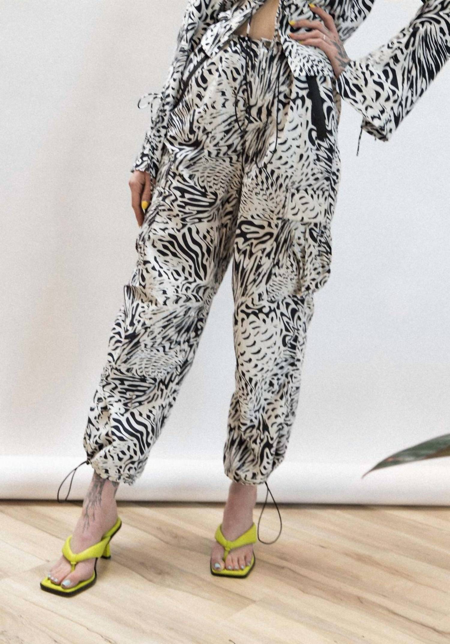 Women's Poison Trousers In New Zebra