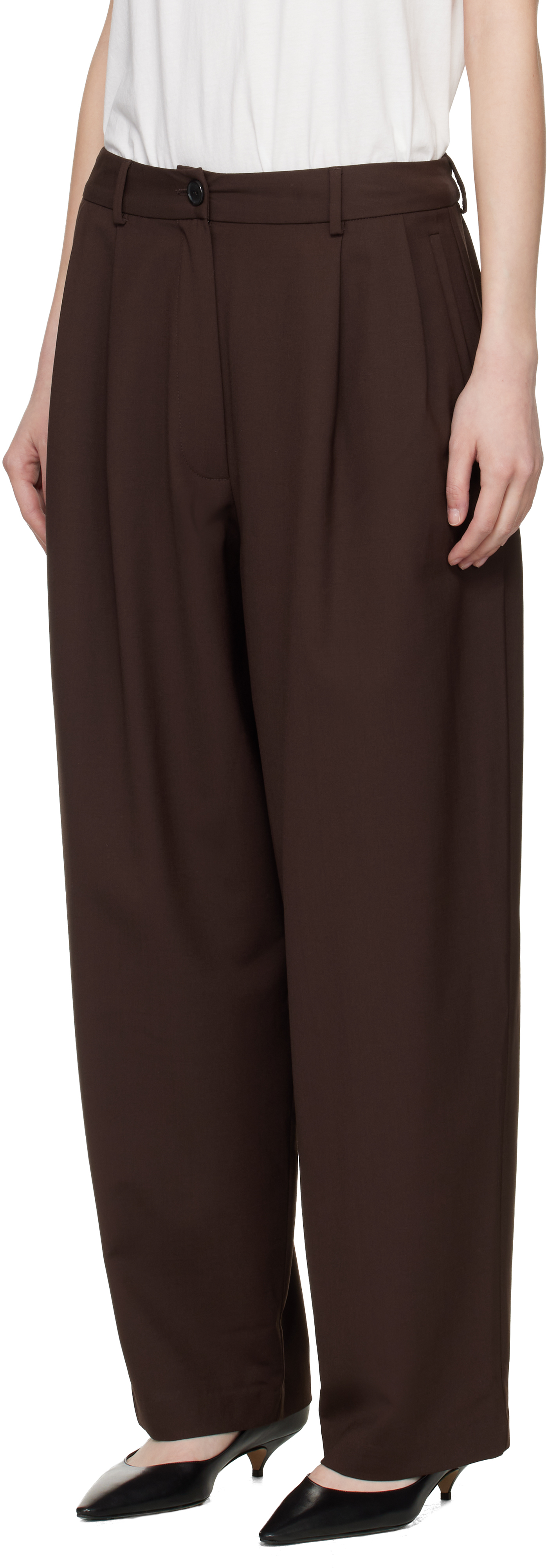 Brown Tailored Masculine Trousers