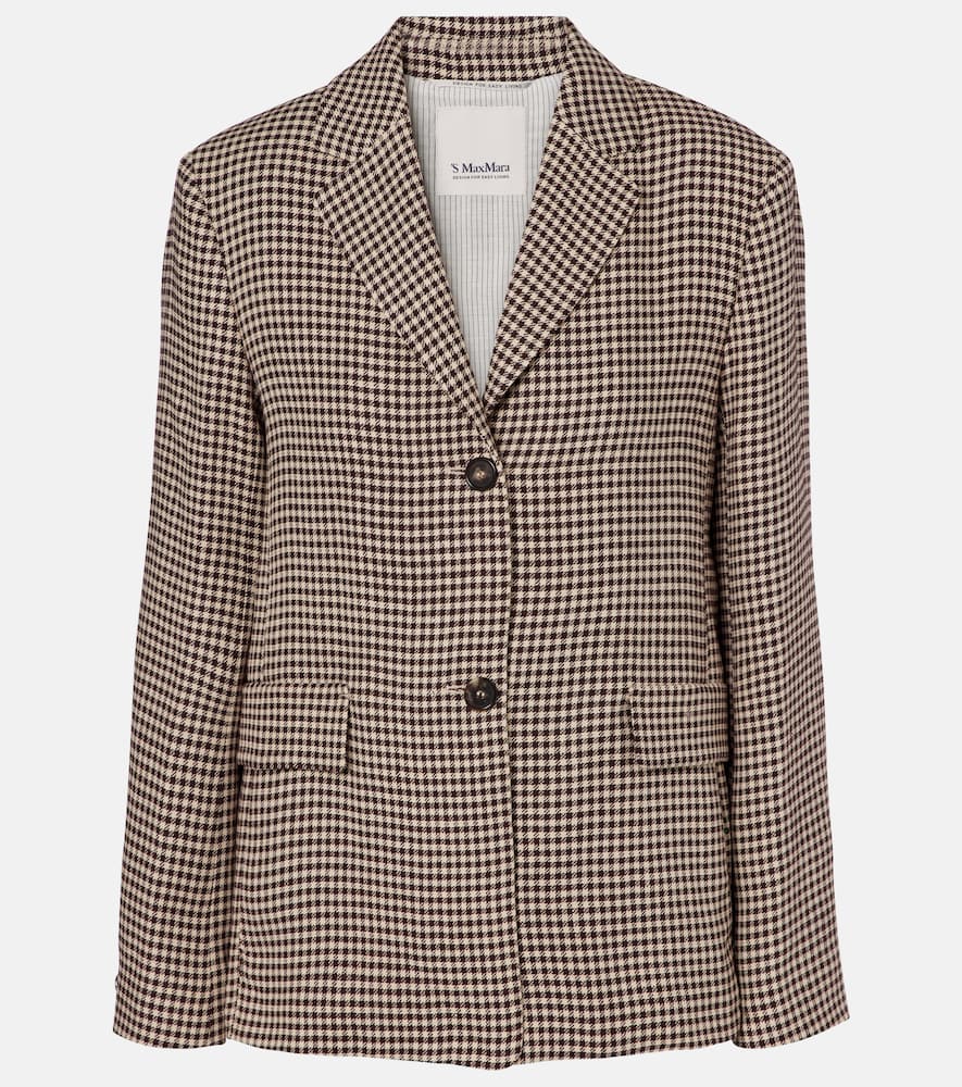 Gita checked linen blazer