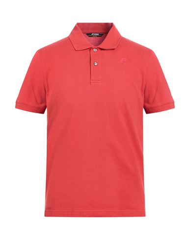 Man Polo shirt Tomato red Size M Cotton, Elastane