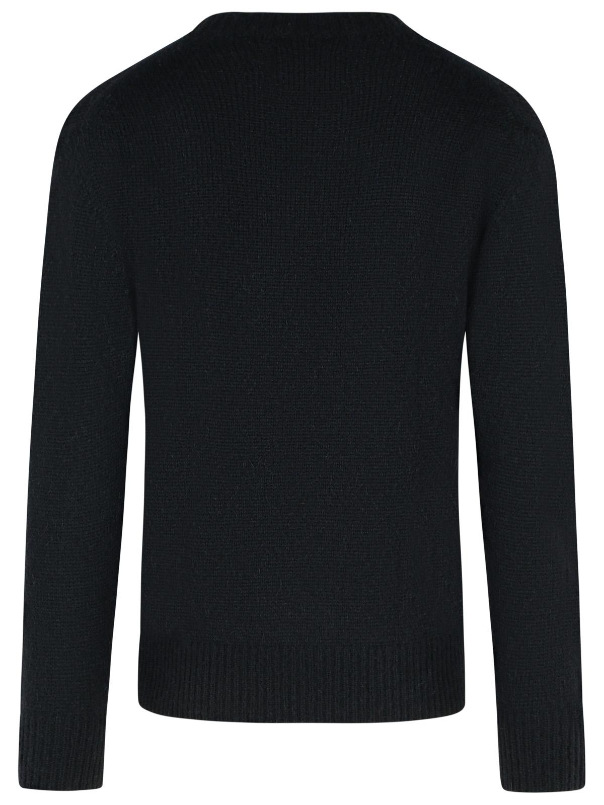 Maglione in misto alpaca nero calibro sette