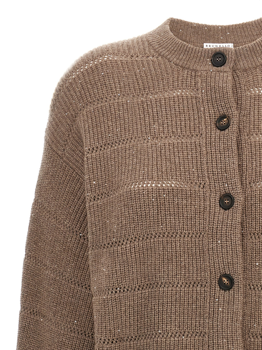 Brunello Cucinelli - Rustic Dazzling Net Sweaters And Cardigans Brown