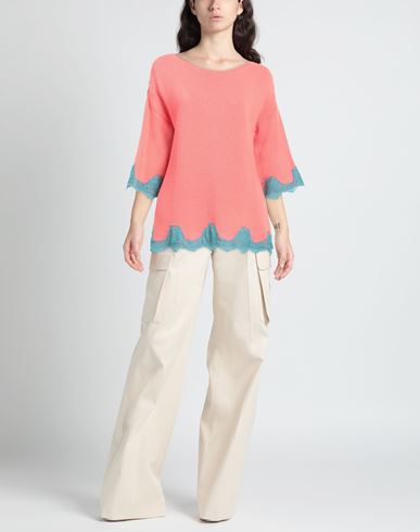 Pink Memories Woman Sweater Salmon pink Size 6 Recycled cotton, Acrylic, Polyamide