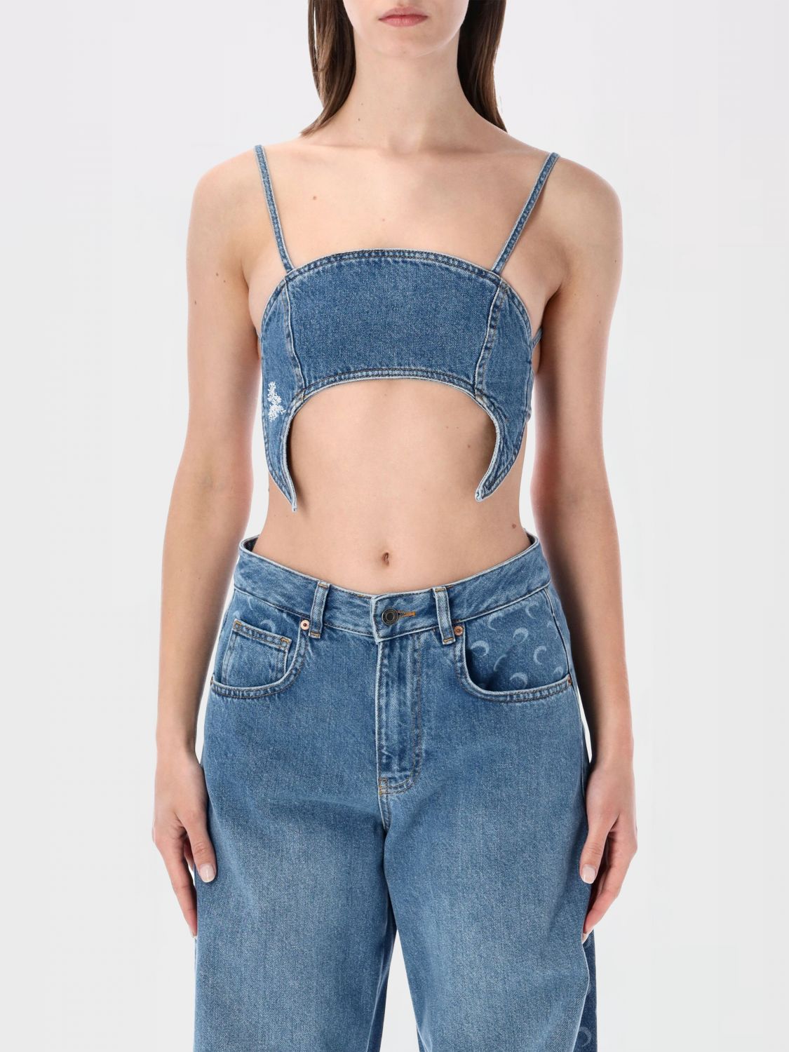 Denim Moon Bra Top Light Blue