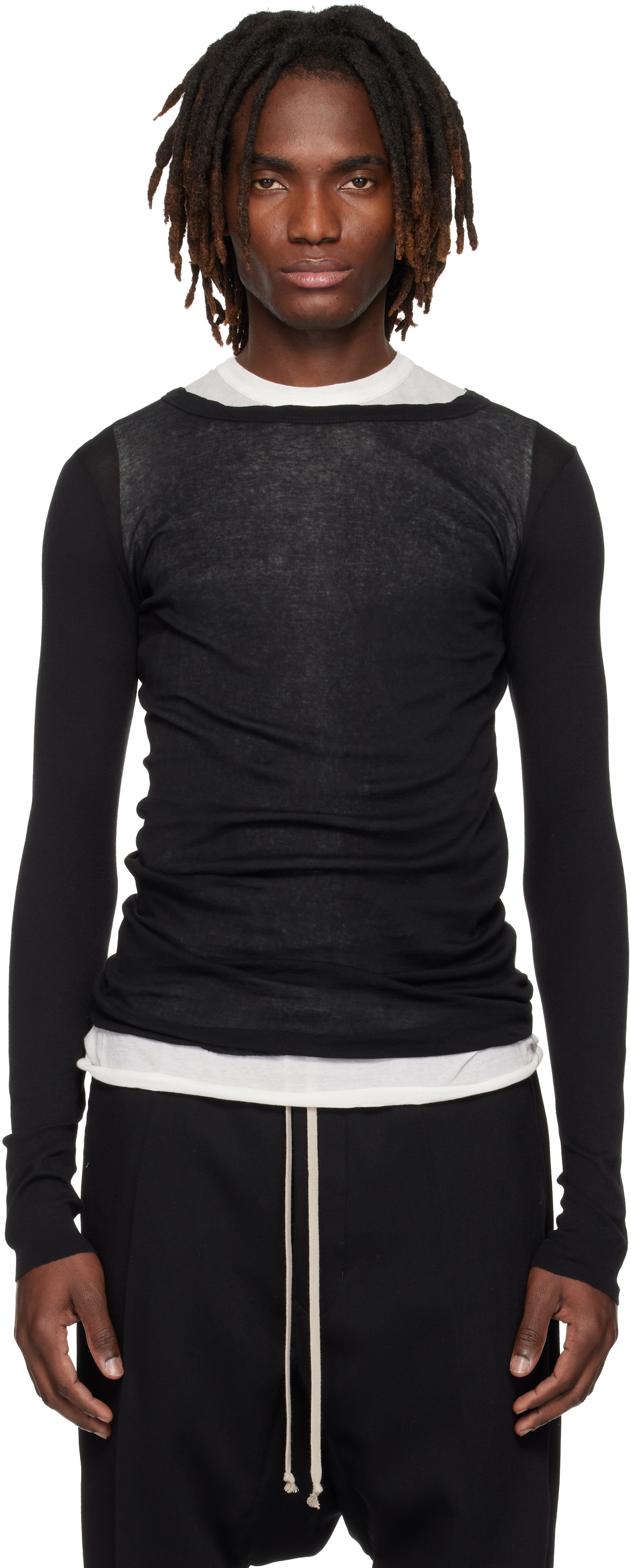 Black Temple Rib LS T-shirt