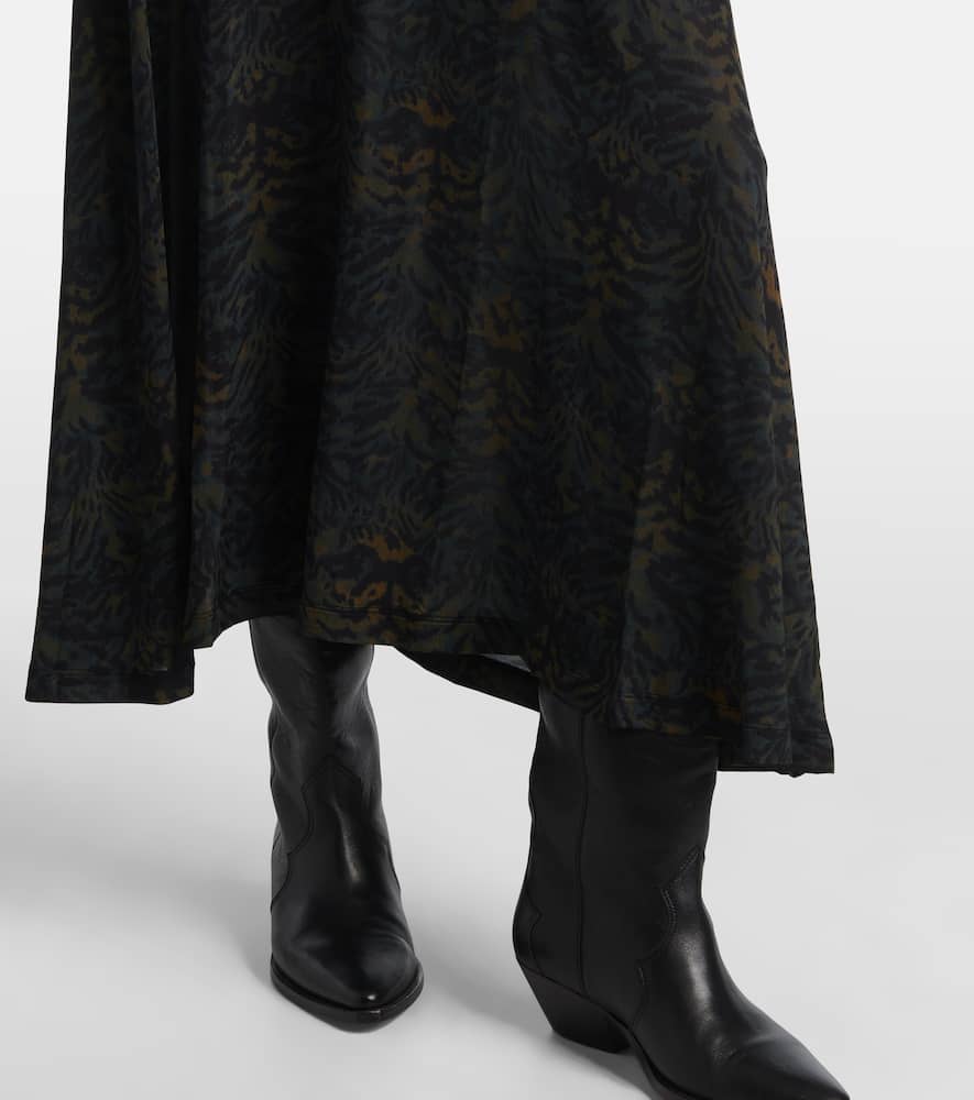 Paola printed jersey maxi skirt