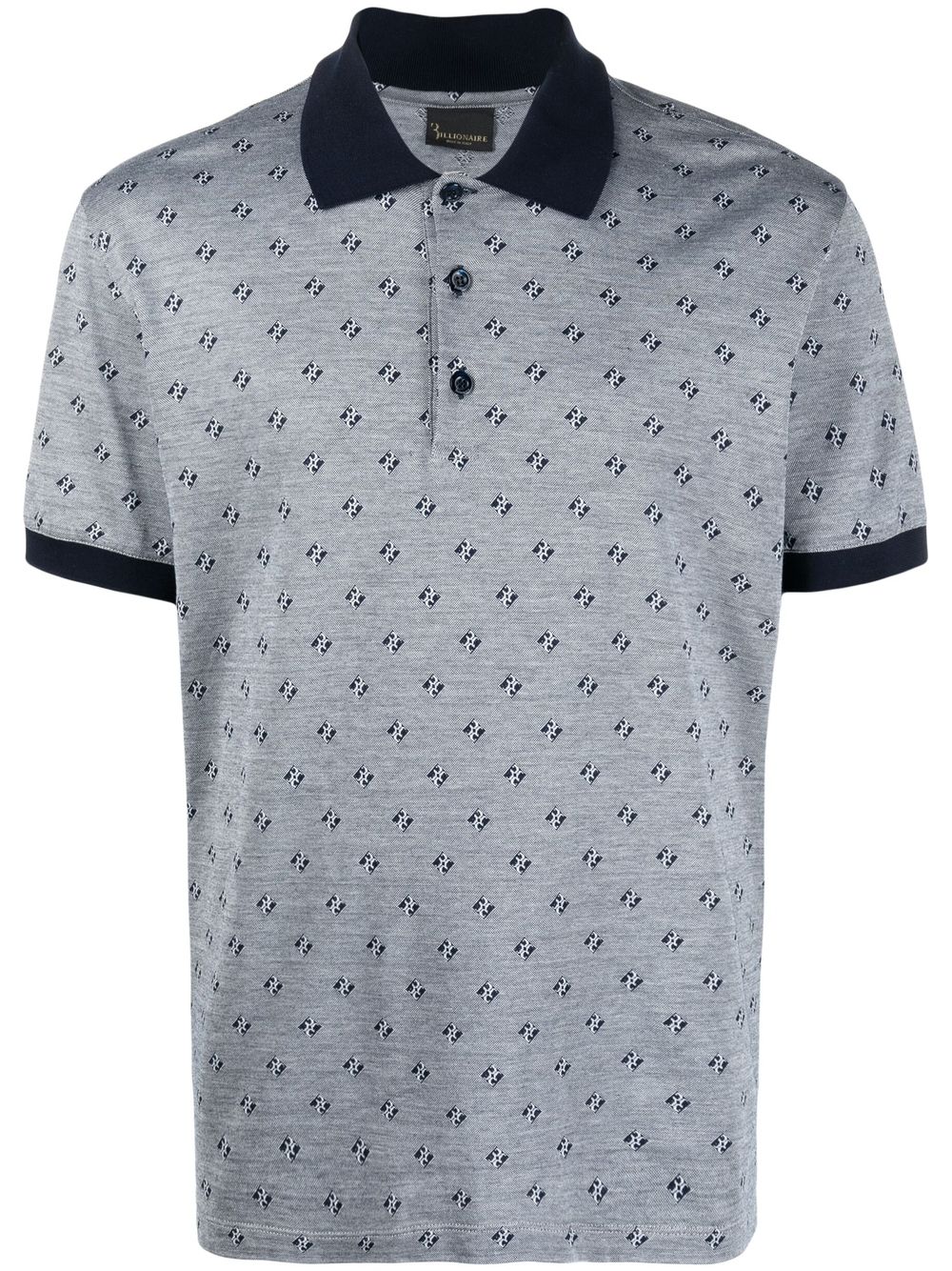 Logo-embroidered polo shirt - Blue