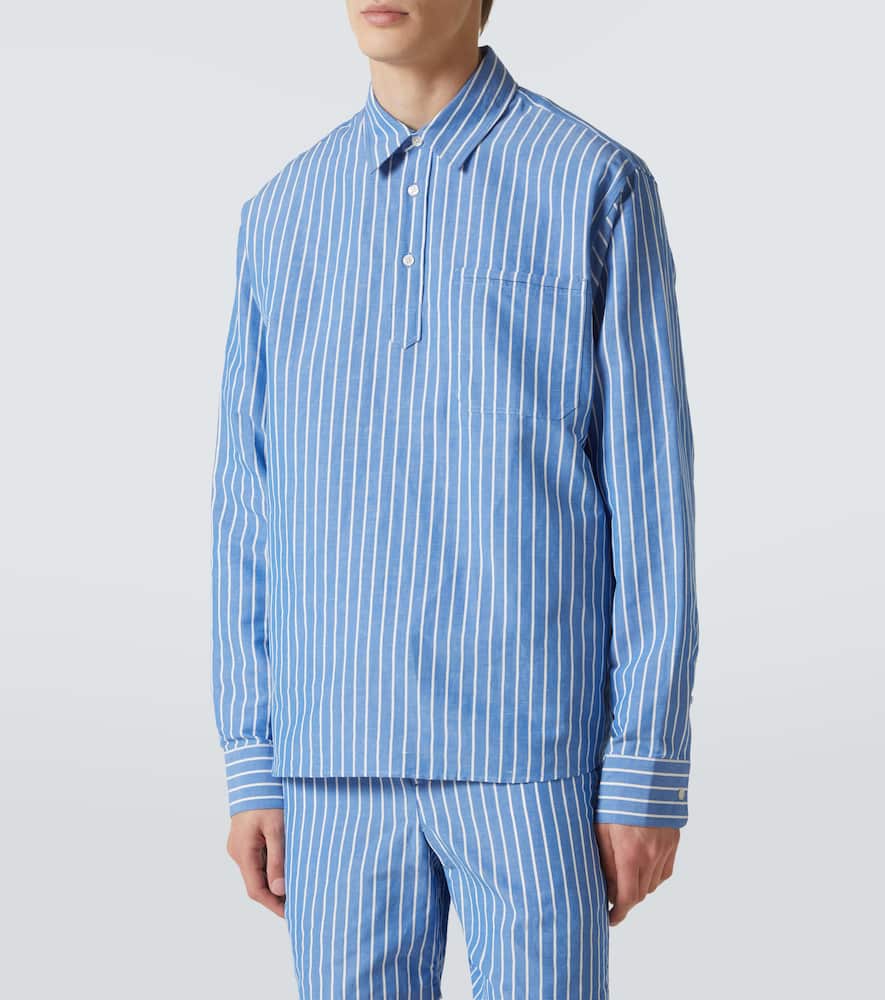Striped linen and cotton shirt