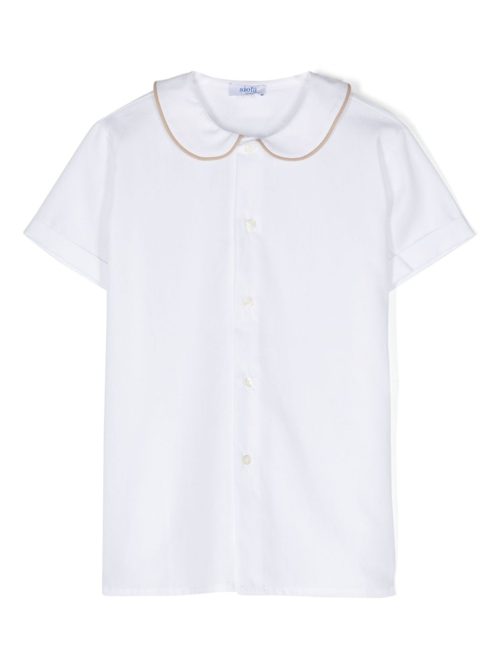Contrasting-trim cotton shirt - White