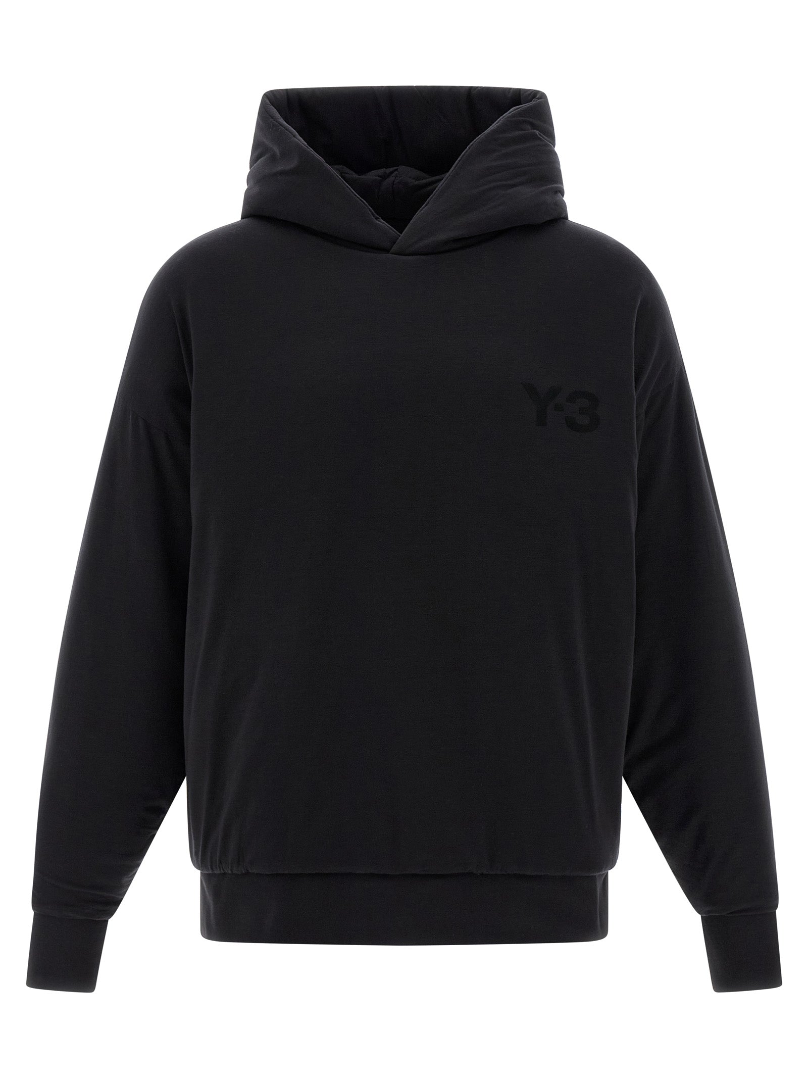 Padded Lyocell Hoodie — Black