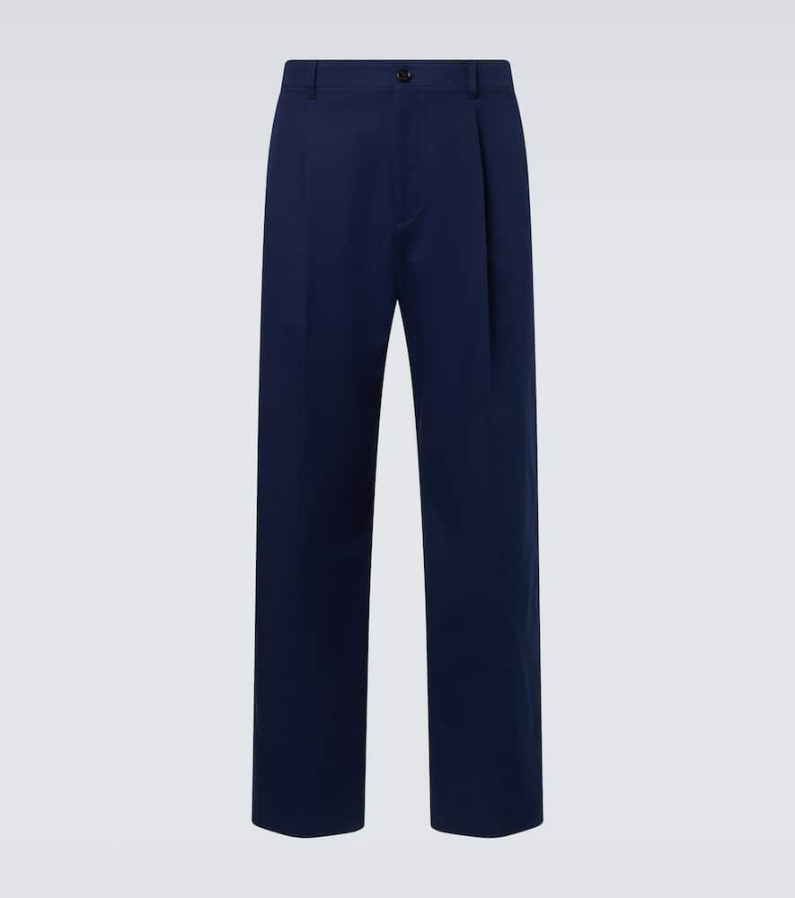 Cotton gabardine wide-leg pants