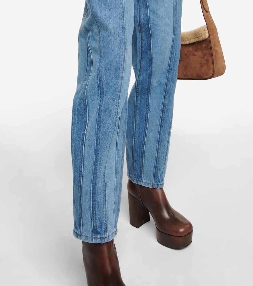 Warped Stripe Barrel wide-leg jeans
