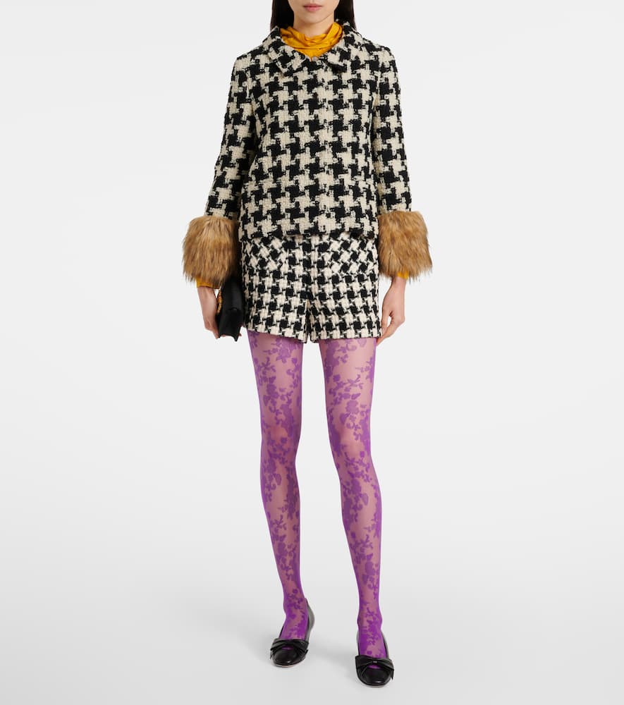 Floral lace tights