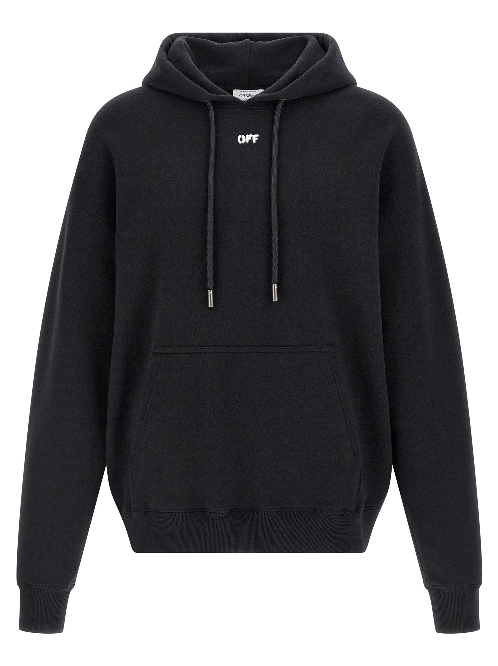 Logo-Print Cotton Hoodie — Black
