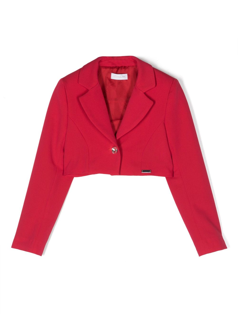 Single-breasted cropped blazer - Red