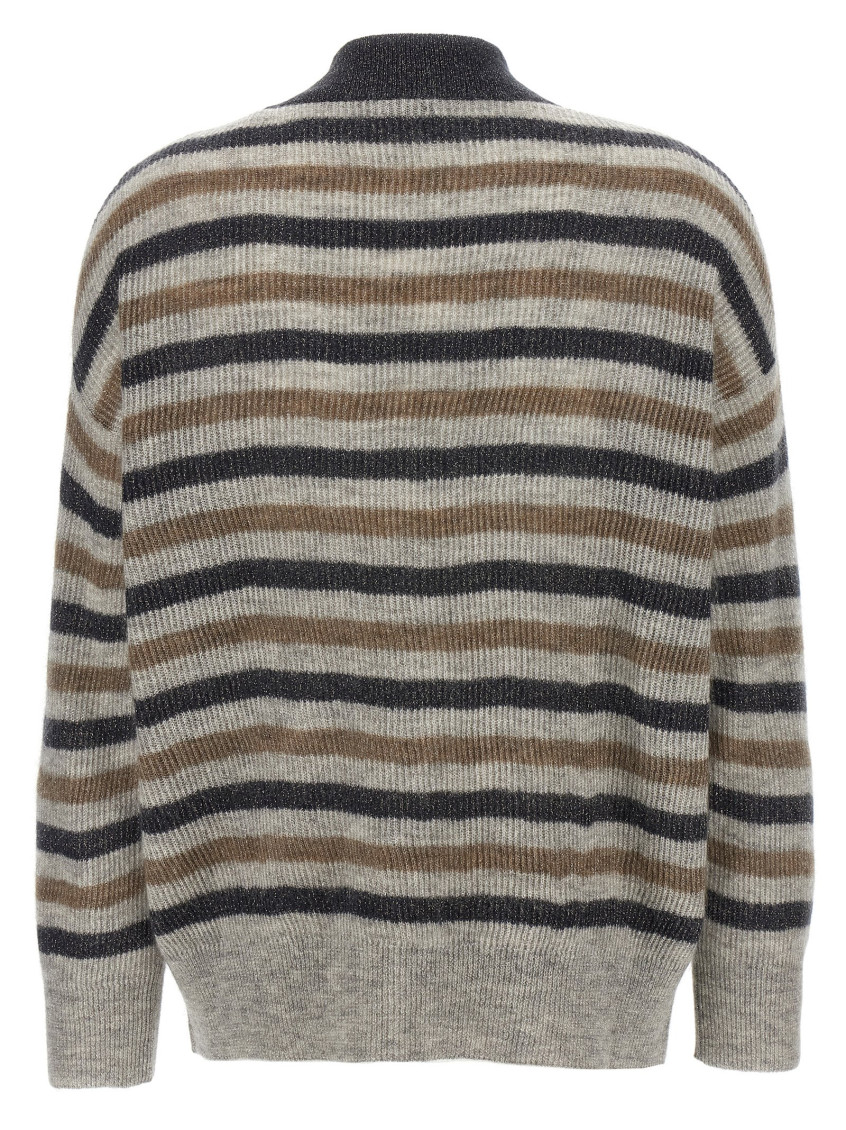 Brunello Cucinelli - Lurex Wool Cardigan Sweaters And Cardigans Multicolor