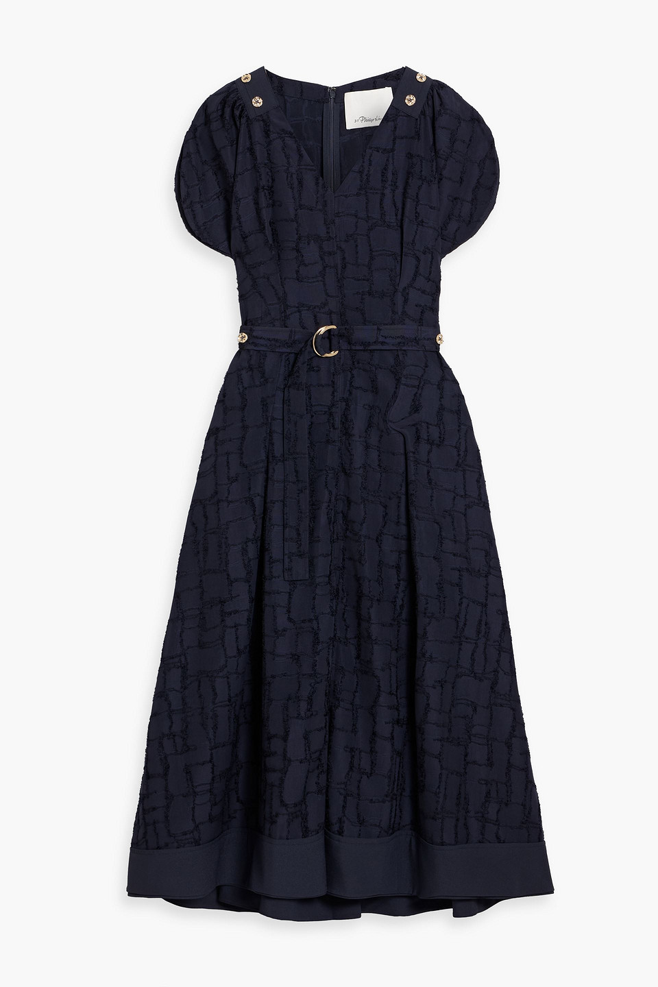 Tulip fil coupé midi dress - Blue - US 0