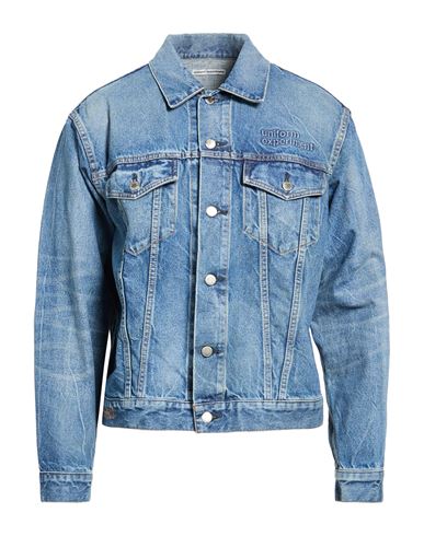 Man Denim outerwear Blue Size 1 Cotton