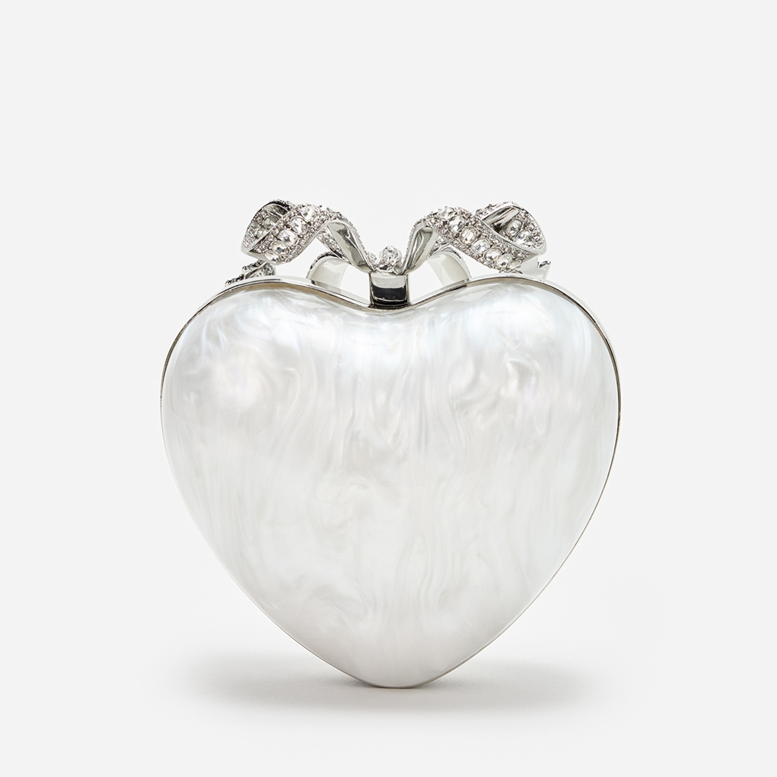 Self-Portrait Pearlescent Acrylic Heart Clutch