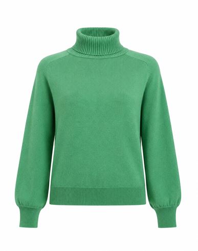 Woman Turtleneck Green Size 12 Cashmere