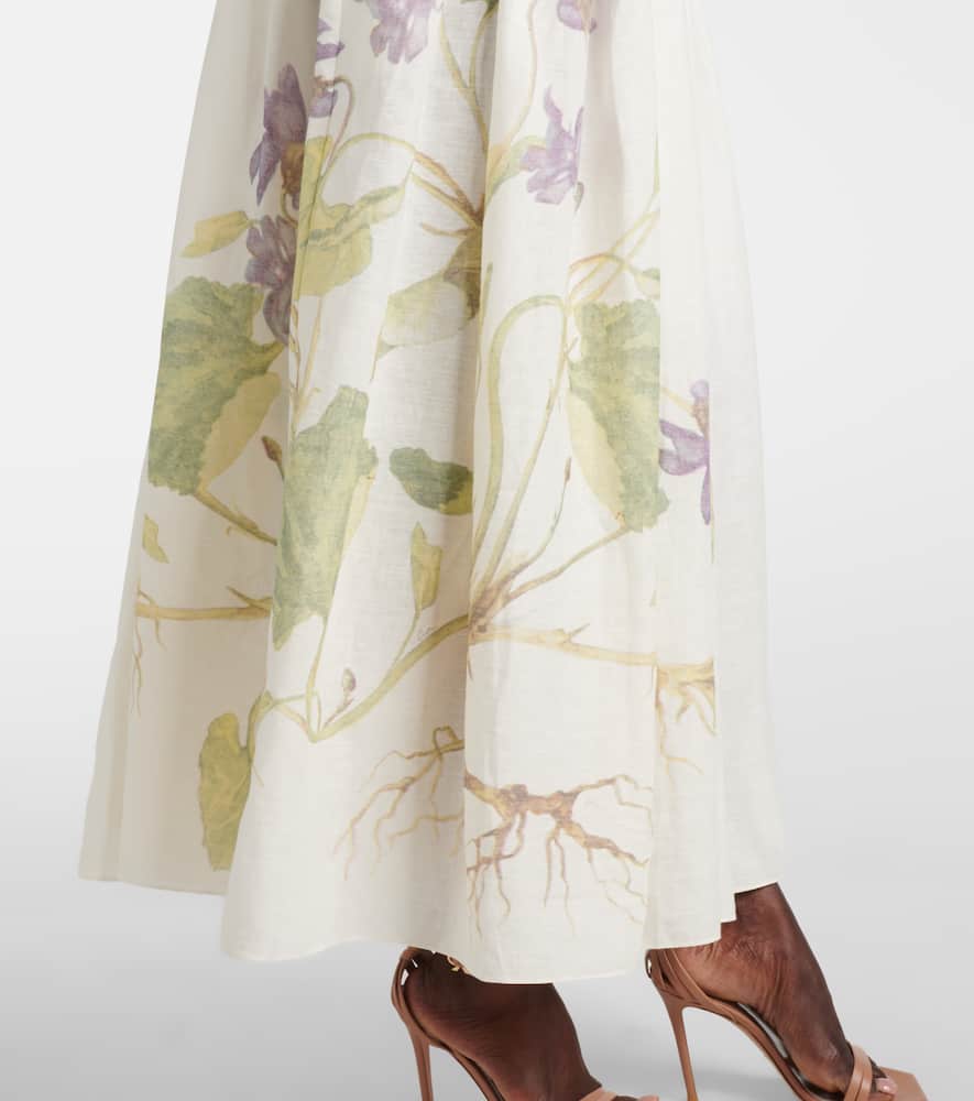 Floral linen maxi dress