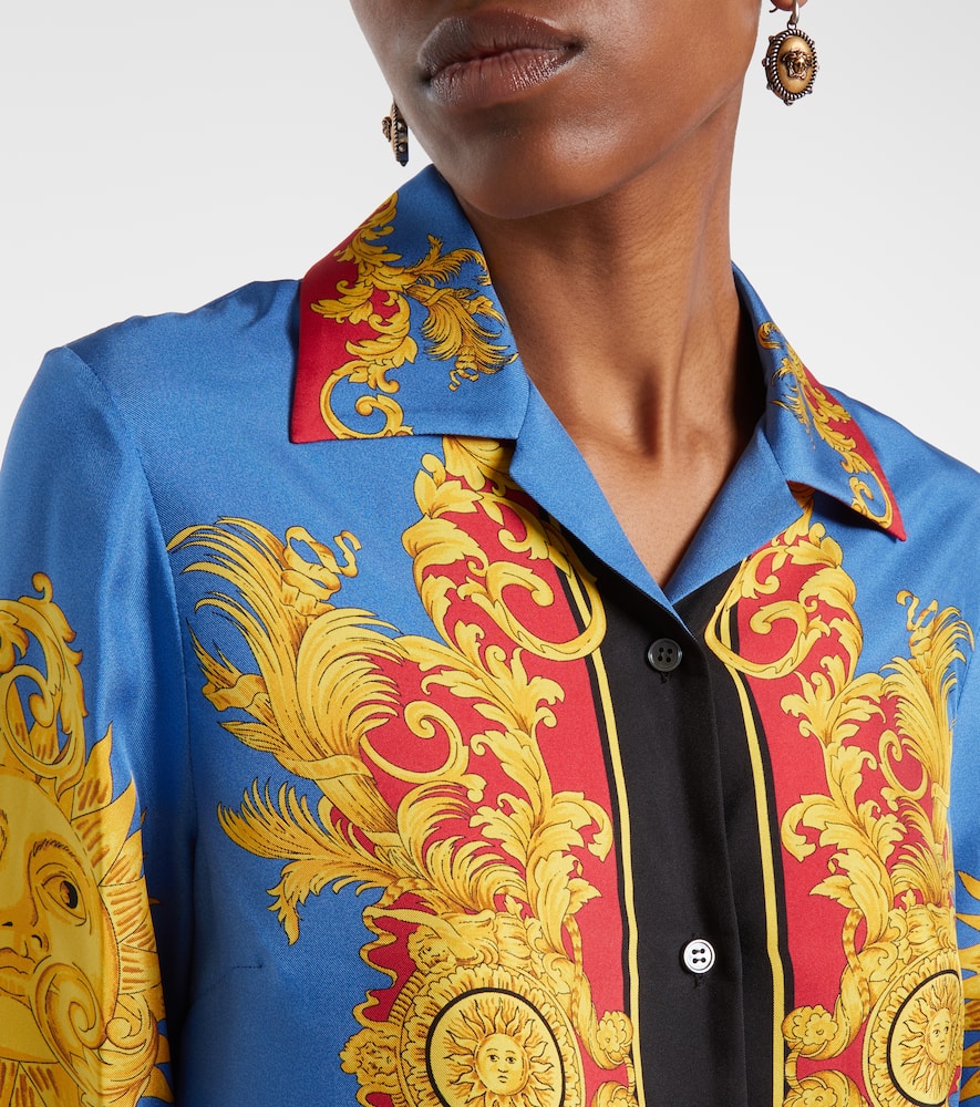 Printed silk twill shirt
