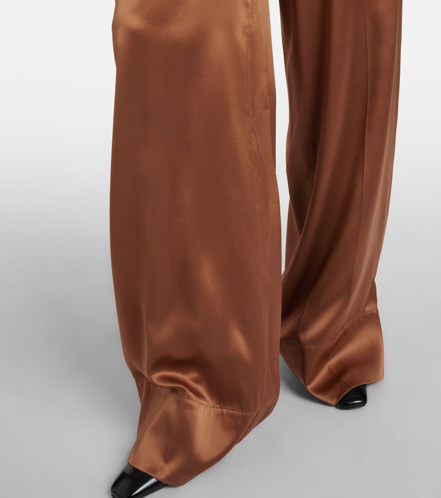 Dijon silk satin wide-leg pants