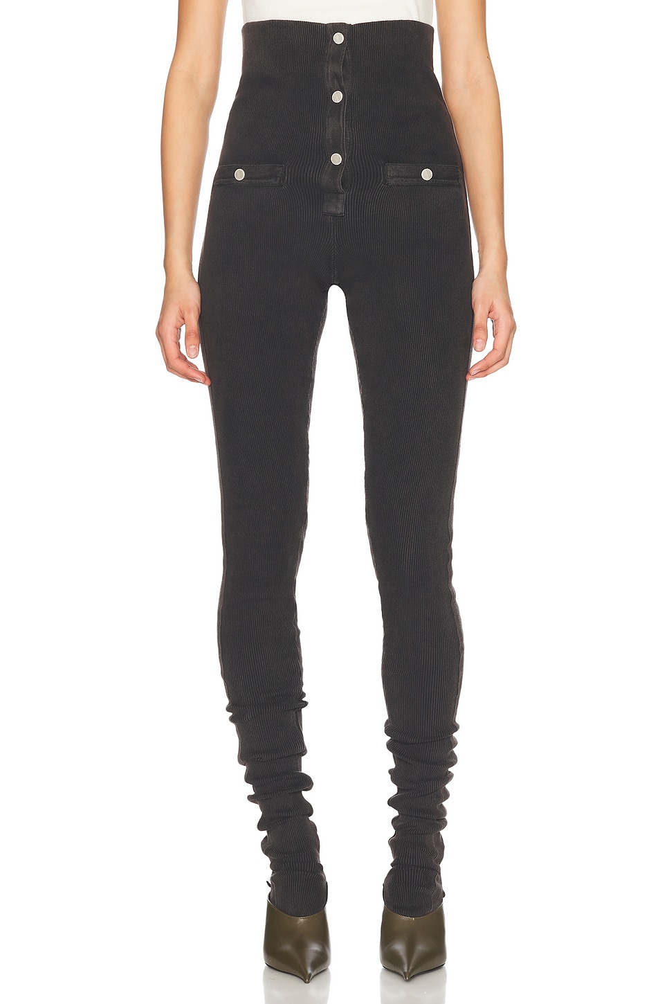 THE ATTICO Long Pant in Fade Black - Charcoal. 42 also in