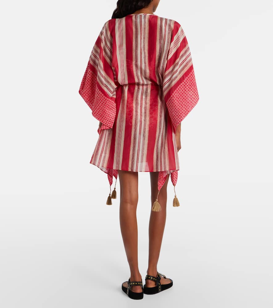 Printed cotton and silk kaftan