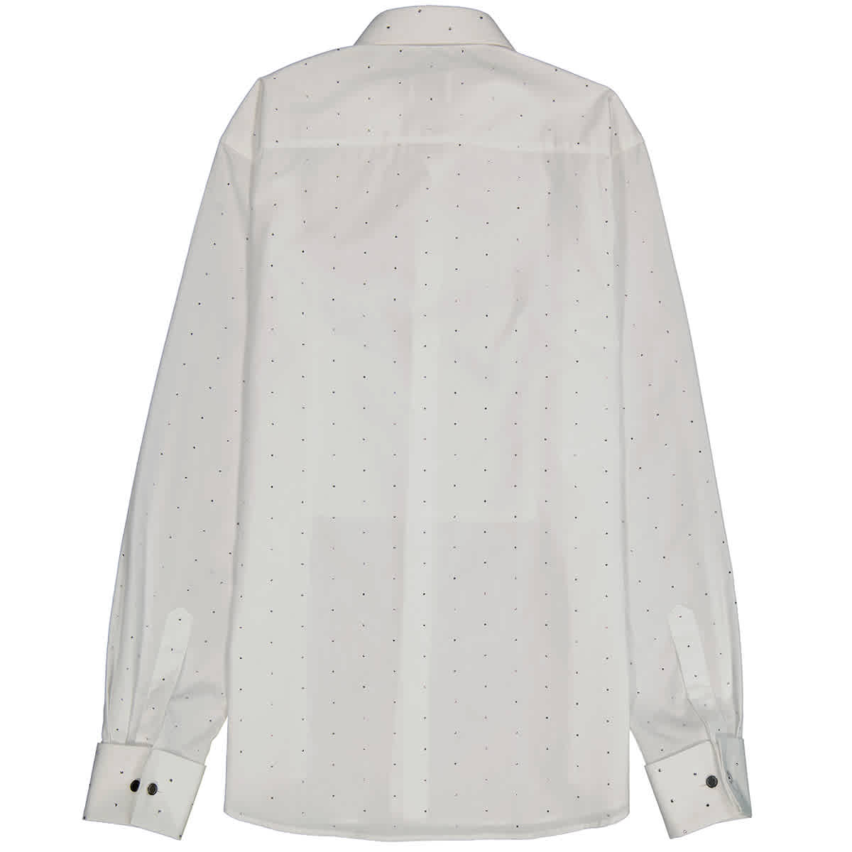 Mens White Cotton Poplin Embellished Dress Shirt