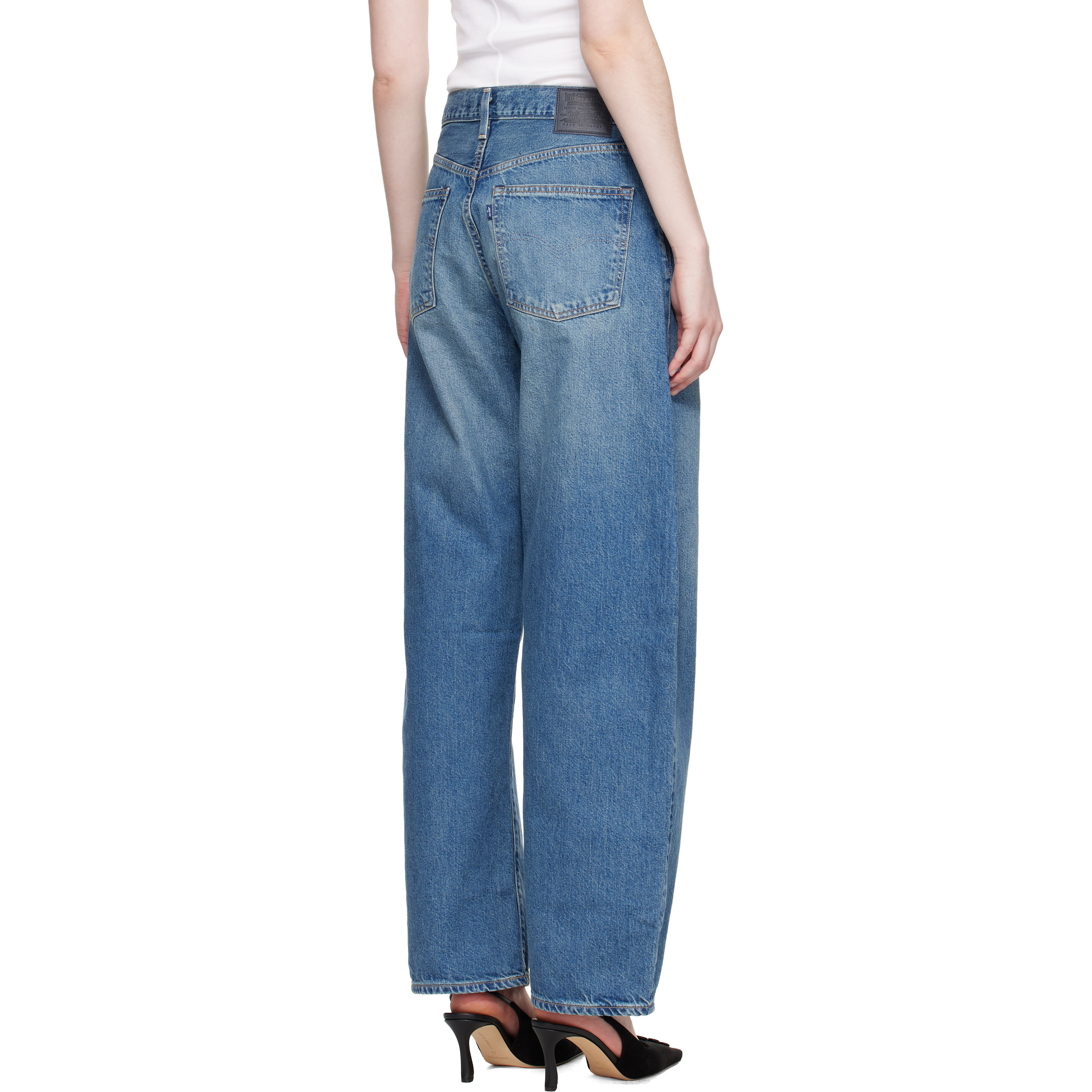 Blue Drop Barrel Jeans
