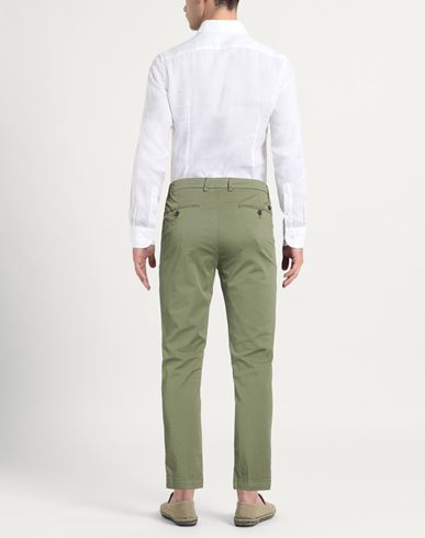 Man Pants Military green Size 32 Cotton, Elastane