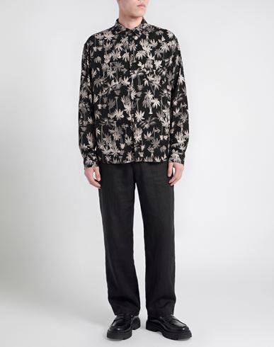 Man Shirt Black Size 36 Viscose