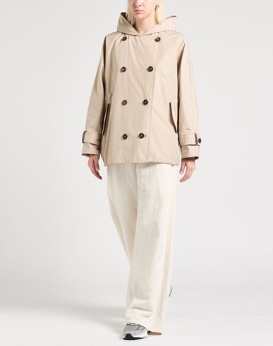 Woman Overcoat & Trench Coat Beige Size 4 Polyester, Cotton