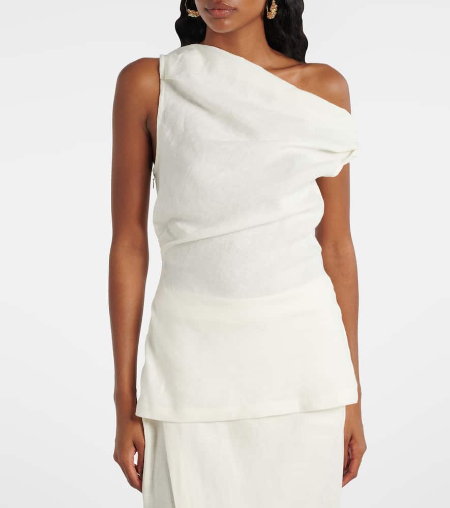 Suis asymmetric linen top