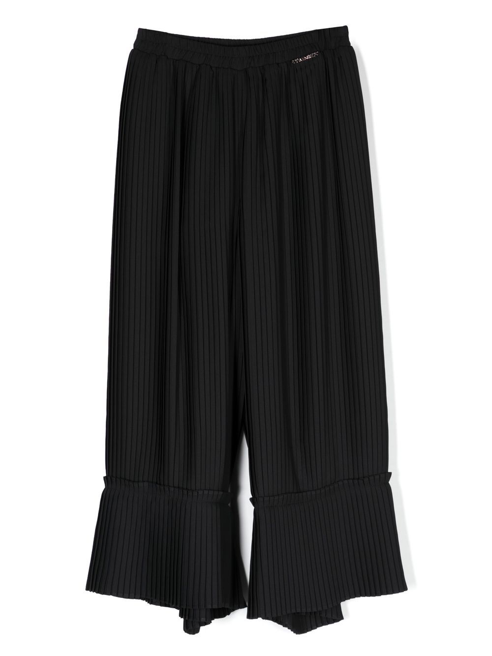 Pleated wide-leg trousers - Black