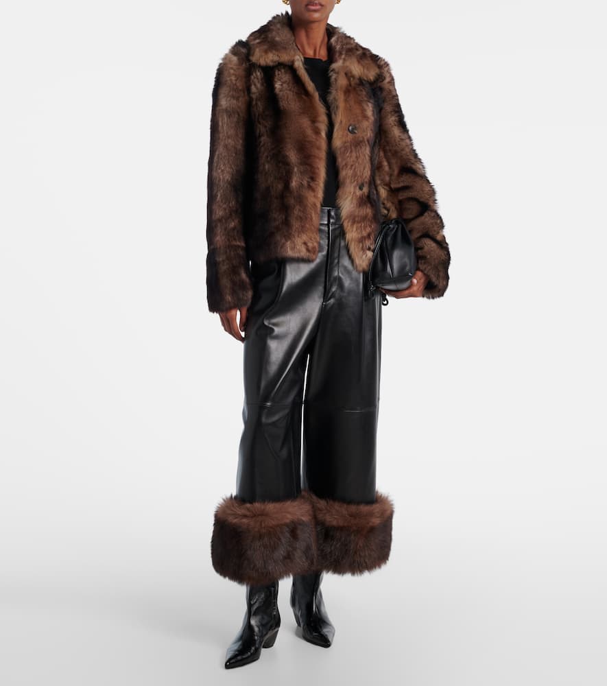 Cropped shearling jacket