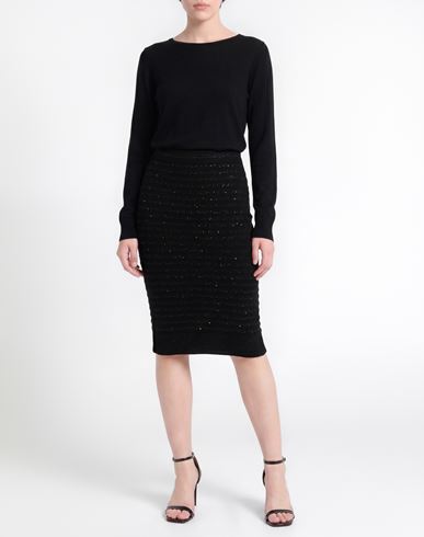 Woman Midi skirt Black Size 6 Viscose, Polyester, Polyamide, Metal, PBT