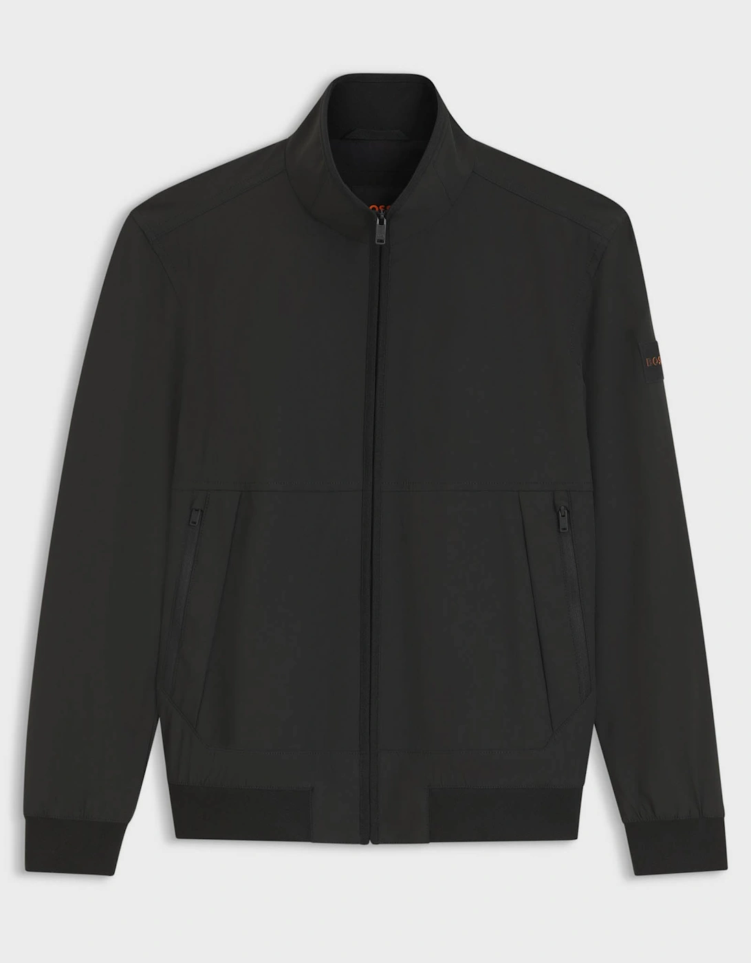Men's BOSS Orange Olik Mens Water-Repellent Softshell Jacket with Detachable Sleeves - Black 001 - : 42/Regular